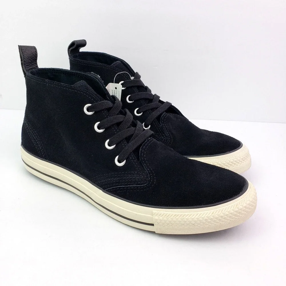 Converse Chuck Taylor Berkshire Mid Mens Sz 8 Womens Sz 10 Black Suede Shoes
